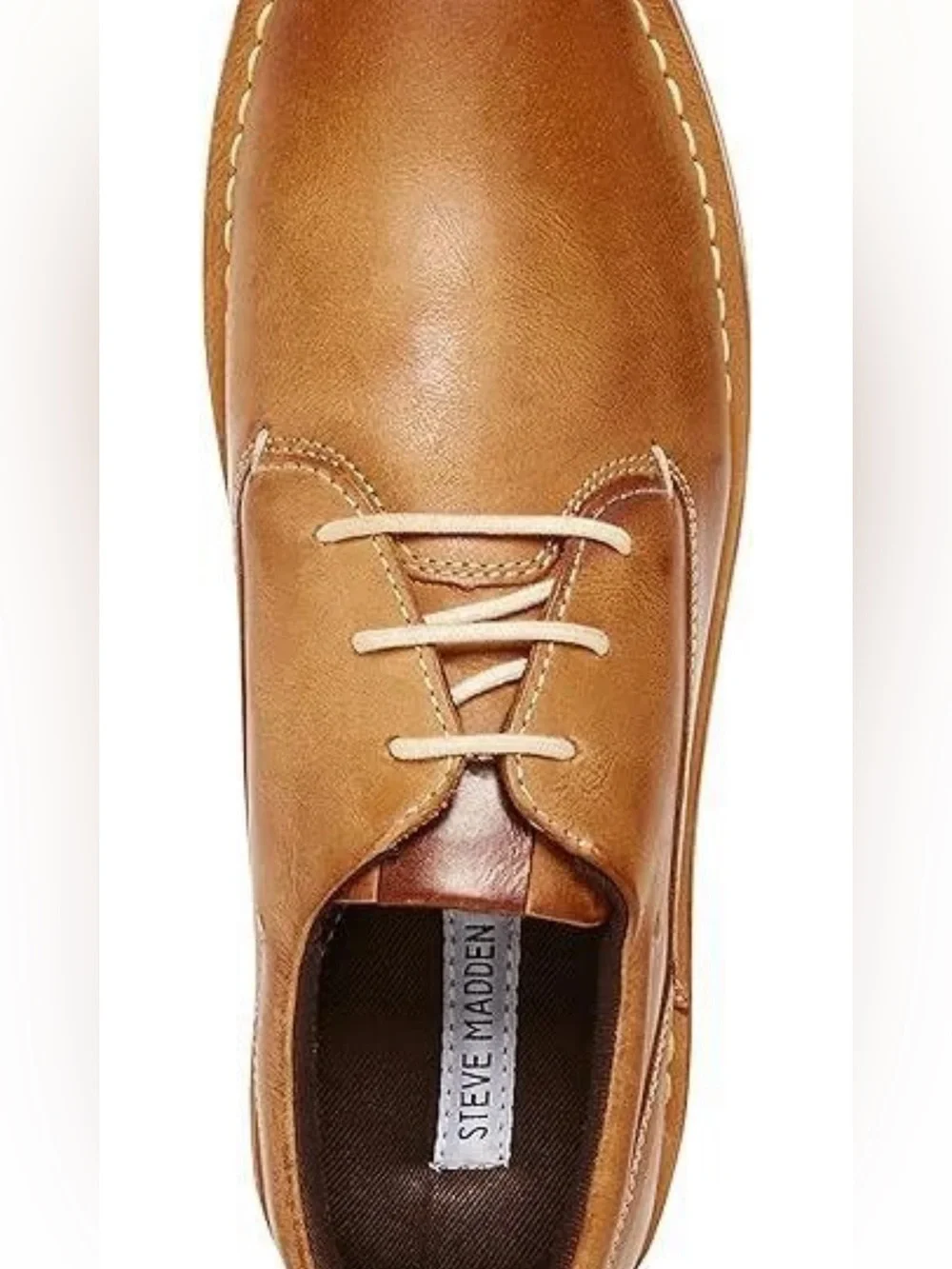 NEW Steve Madden Harpoon Men's Oxford Tan Leather Lace Up Shoes Size 11.5
